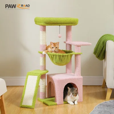 Arbre à chat en bois à quatre niveaux – image 2