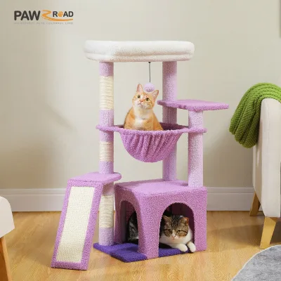 Arbre à chat en bois à quatre niveaux – image 3