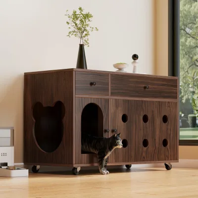 Armoire à litière pour chat avec tiroirs