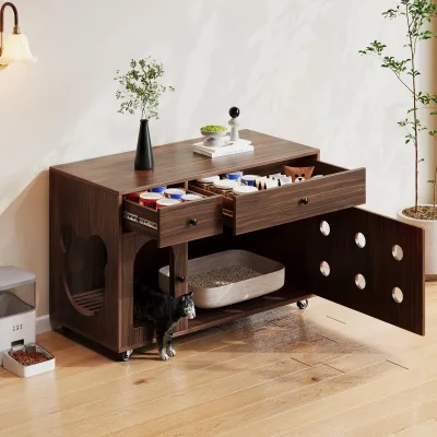Armoire à litière pour chat avec tiroirs – image 2