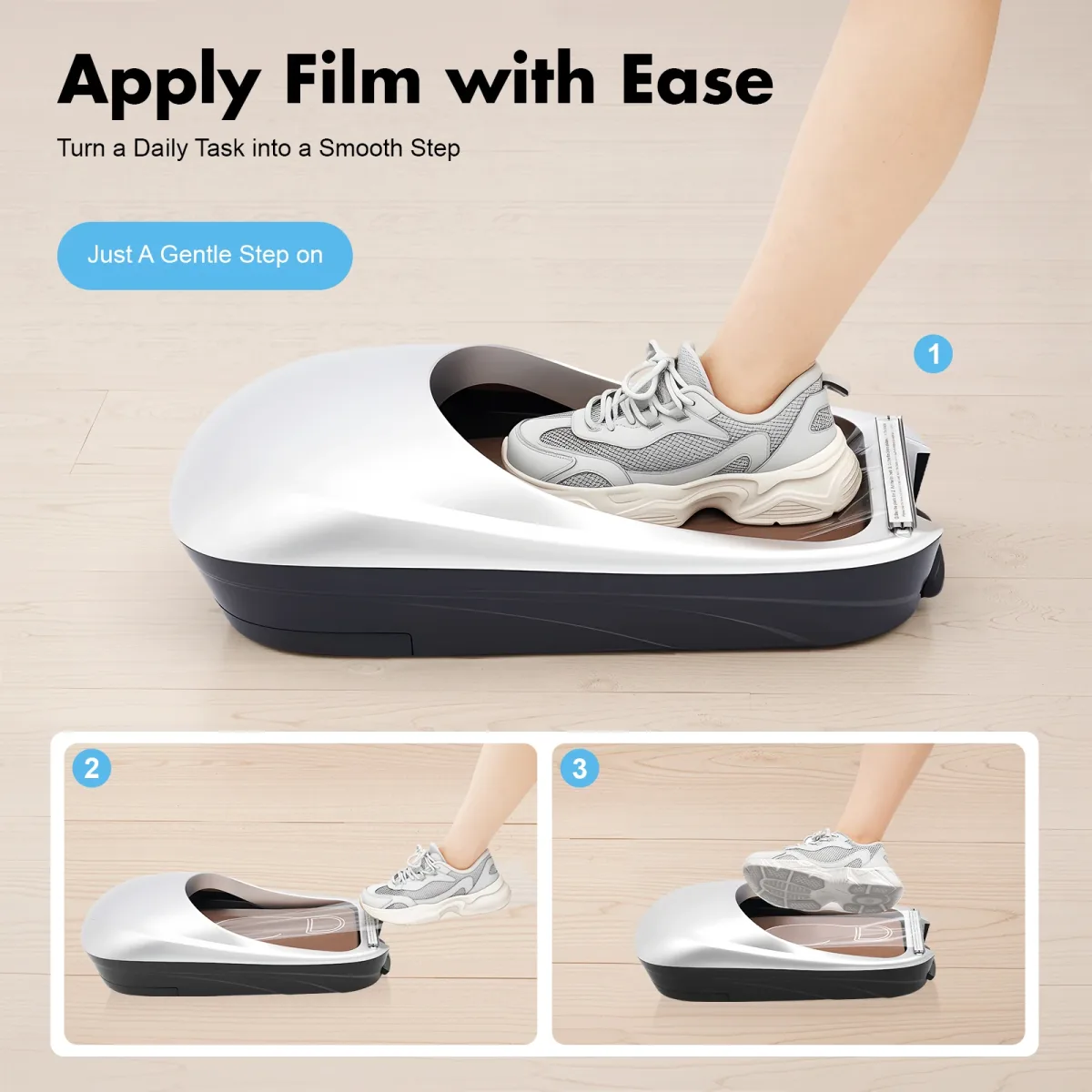 Distributeur de films couvre-chaussures argenté