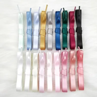 Lacets plats en ruban satiné, polyester – image 2