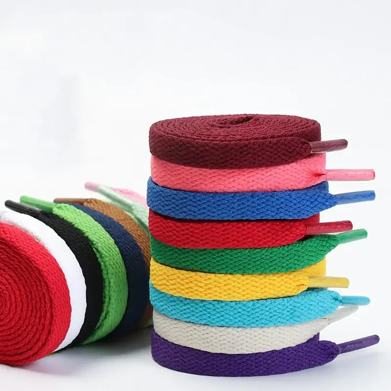 Lacets plats unis en polyester, 1 paire