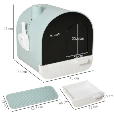 Maison de toilette fermée pour chat, plastique PP – image 3