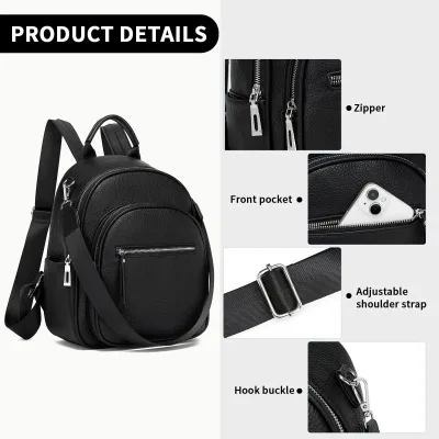 Petit sac à dos de ville en simili cuir – image 3