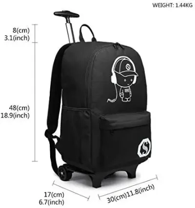 Sac à dos trolley 3-en-1 à roulettes amovibles – image 3