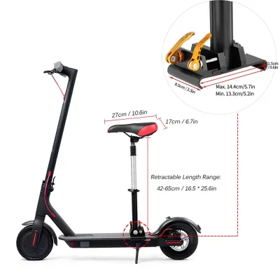 Siège de selle rouge et noir pour trottinette – image 2