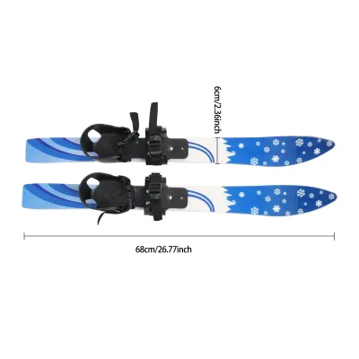 Skis bleus pour enfants avec bâtons, 2 à 8 ans – image 2