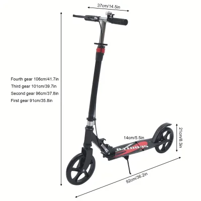 Trottinette électrique pliable noire à panier – image 2