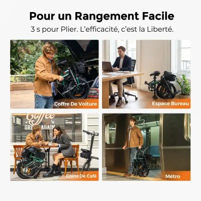 Vélo électrique pliant 250 W, roues de 40,5 cm – image 3