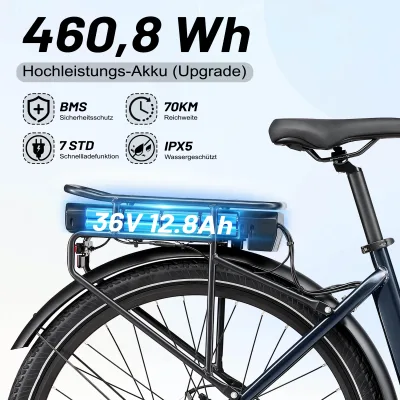 Vélo électrique urbain à cadre bas en aluminium – image 3